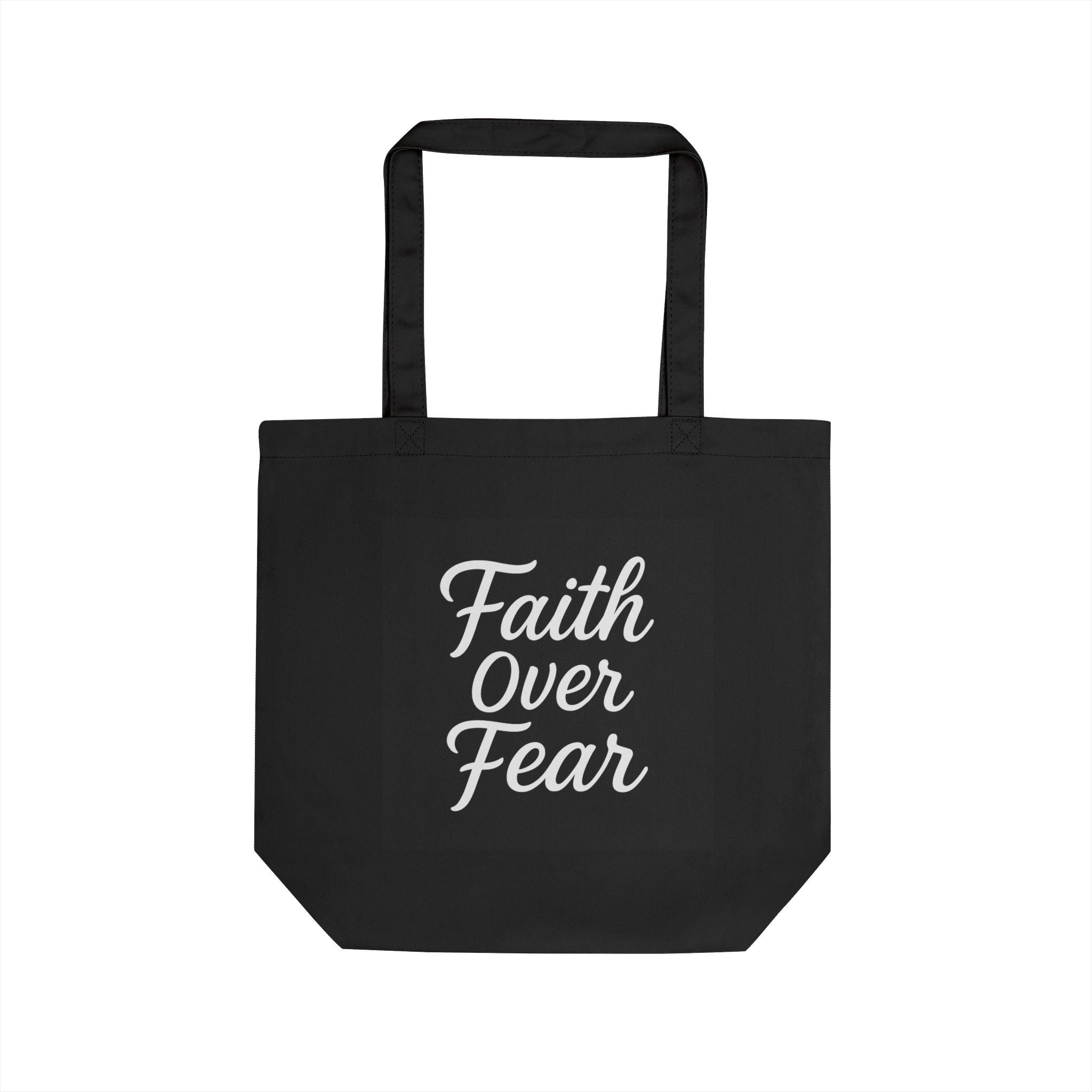 Faith Over Fear Eco Tote Bag for Everyday Carry, Bible Study, Reusable Shopping, Stylish Gift  Beach Bag