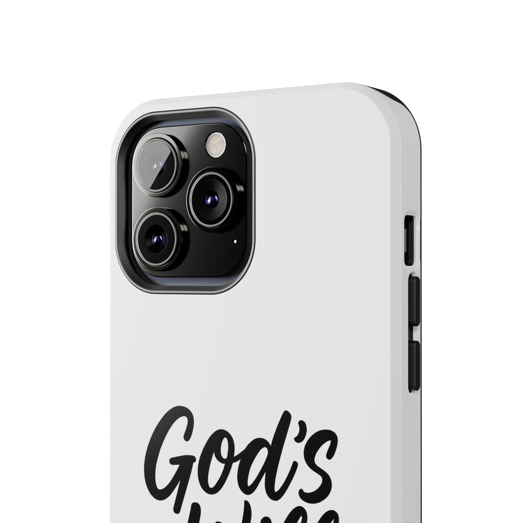 Tough Phone Case with Inspirational Quote, Durable Cases for Teens, God’s Will Not Mine Design, Gift for Friends, Unique Phone Accessories