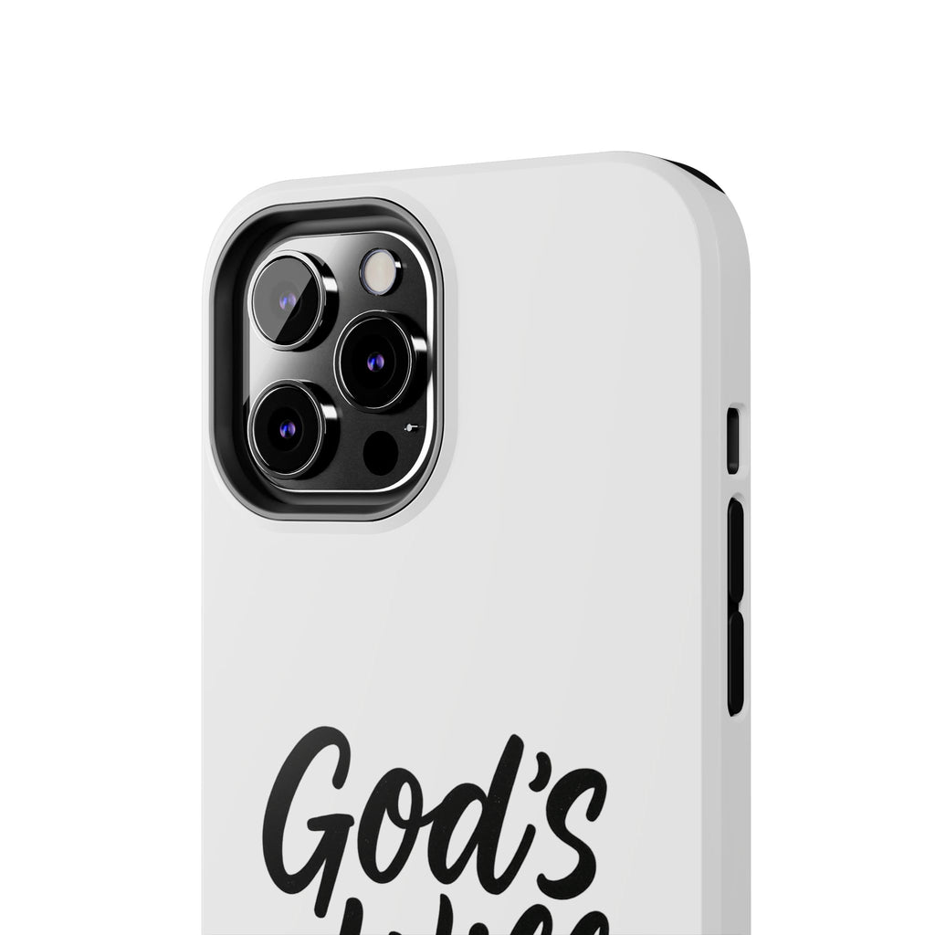 Tough Phone Case with Inspirational Quote, Durable Cases for Teens, God’s Will Not Mine Design, Gift for Friends, Unique Phone Accessories