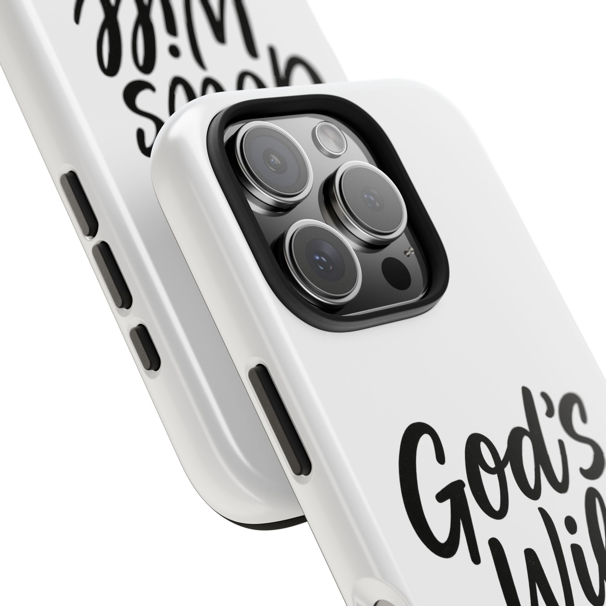 Tough Phone Case with Inspirational Quote, Durable Cases for Teens, God’s Will Not Mine Design, Gift for Friends, Unique Phone Accessories