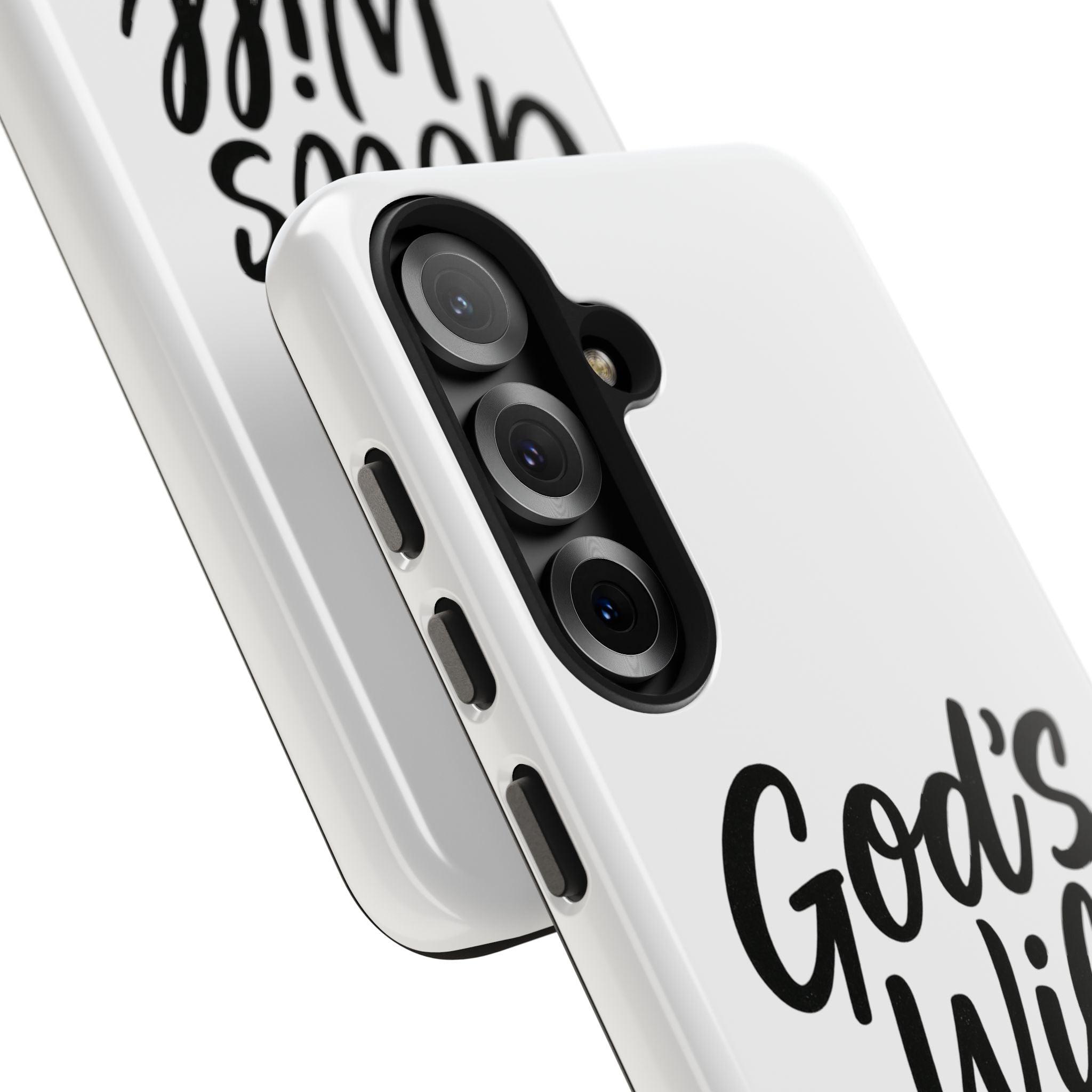 Tough Phone Case with Inspirational Quote, Durable Cases for Teens, God’s Will Not Mine Design, Gift for Friends, Unique Phone Accessories