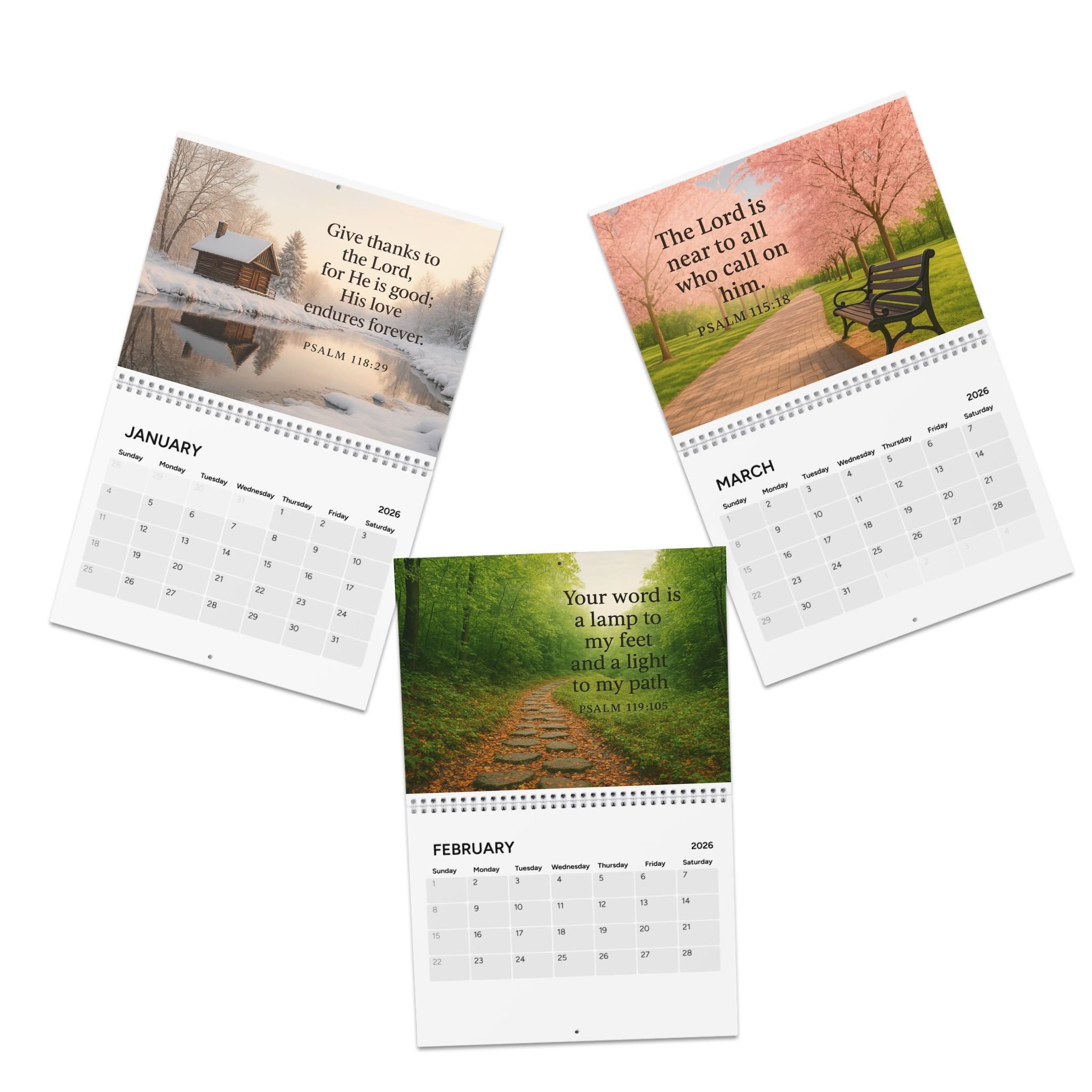 Psalms 2026 Inspirational Wall Calendar — Scripture Monthly Calendar (Psalm 118:29)