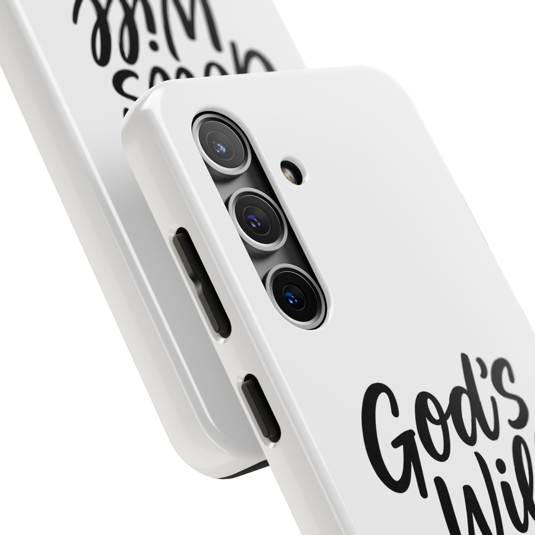 Tough Phone Case with Inspirational Quote, Durable Cases for Teens, God’s Will Not Mine Design, Gift for Friends, Unique Phone Accessories