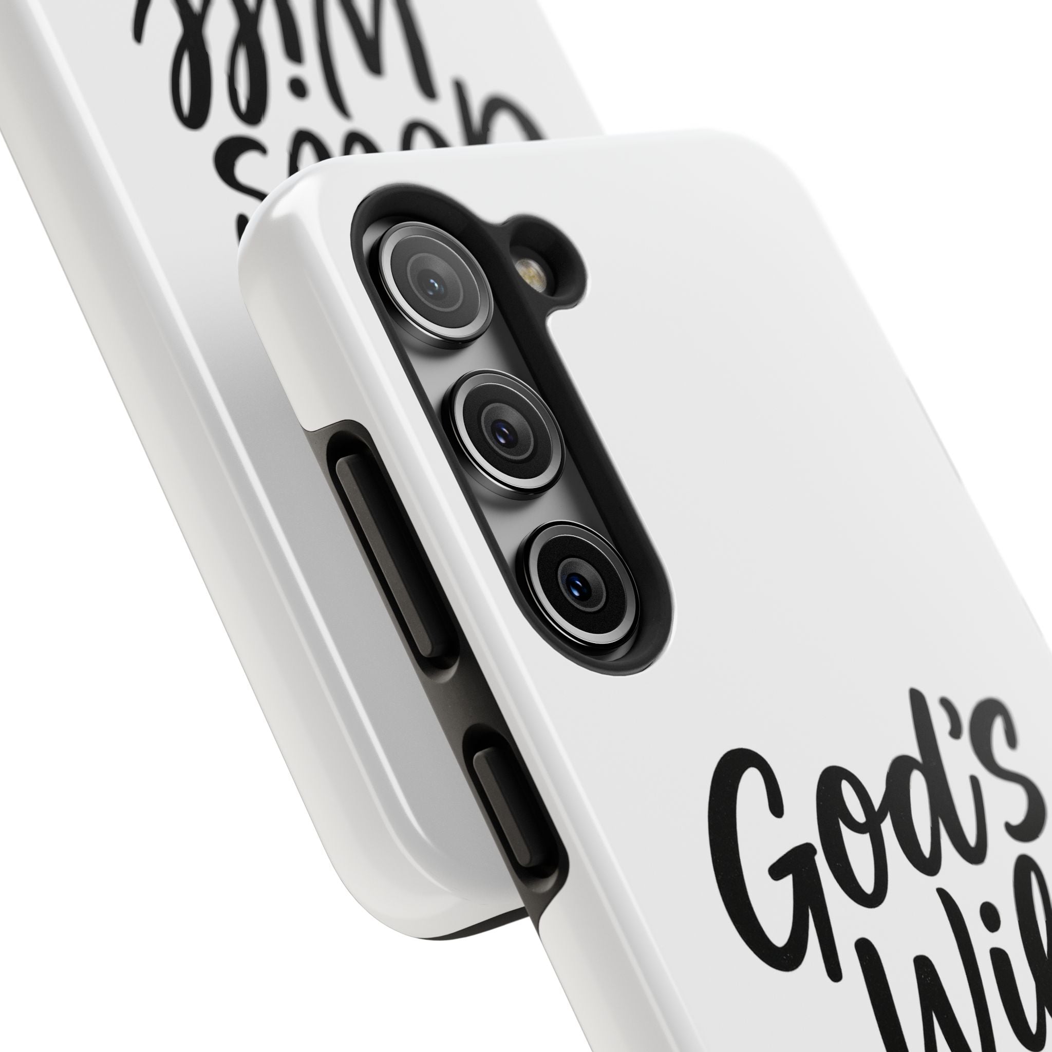 Tough Phone Case with Inspirational Quote, Durable Cases for Teens, God’s Will Not Mine Design, Gift for Friends, Unique Phone Accessories