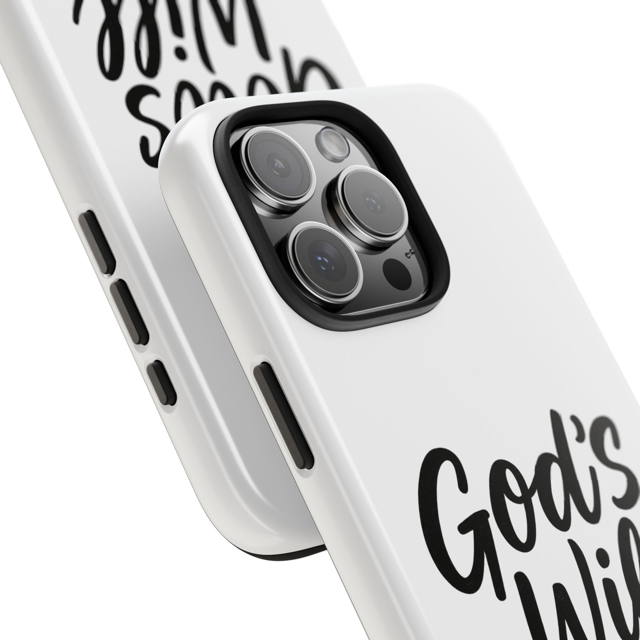 Tough Phone Case with Inspirational Quote, Durable Cases for Teens, God’s Will Not Mine Design, Gift for Friends, Unique Phone Accessories