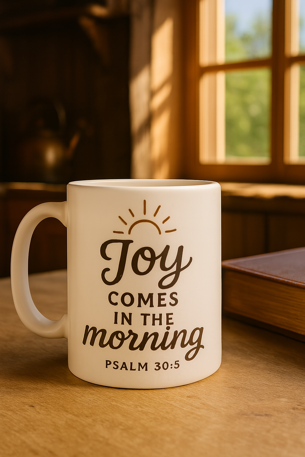 Joy Comes in the Morning – Psalm 30:5 Scripture Coffee Mug, Christian Gift for Daily Inspiration