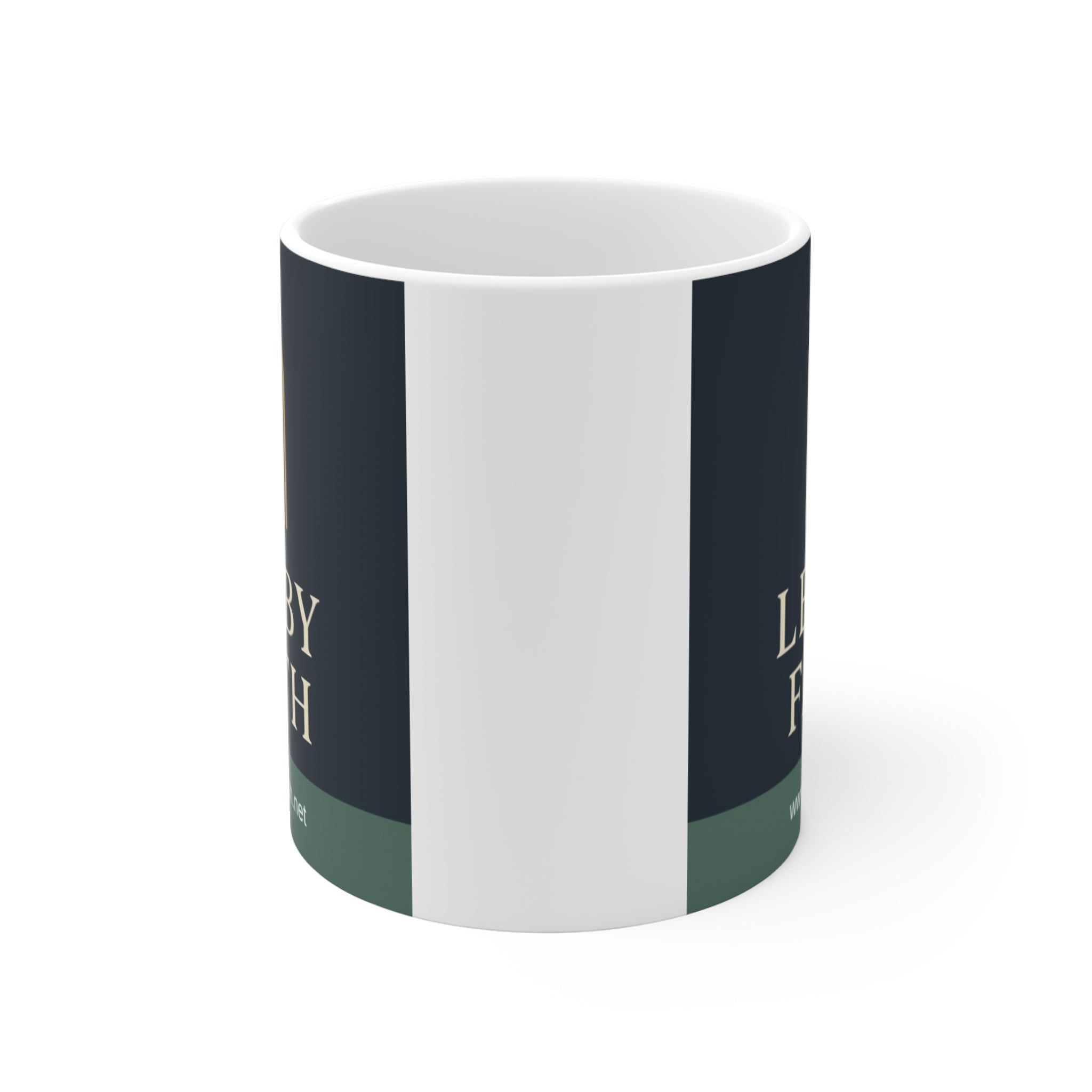 Led By Faith Mug — Inspirational Christian Coffee Cup with Cross & Path Design