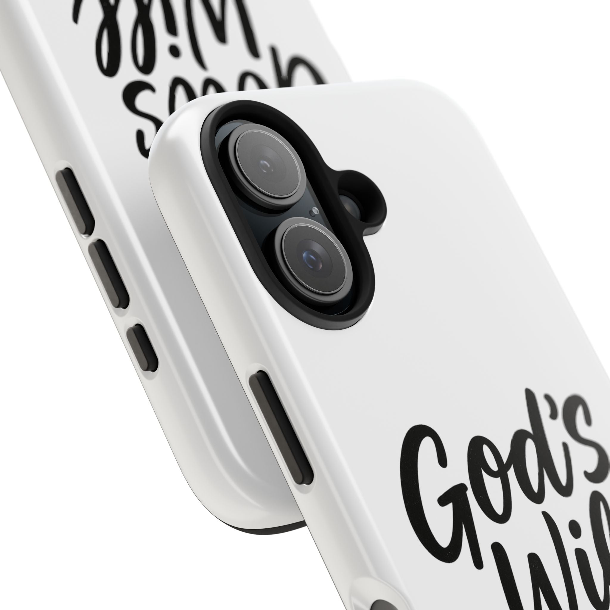 Tough Phone Case with Inspirational Quote, Durable Cases for Teens, God’s Will Not Mine Design, Gift for Friends, Unique Phone Accessories