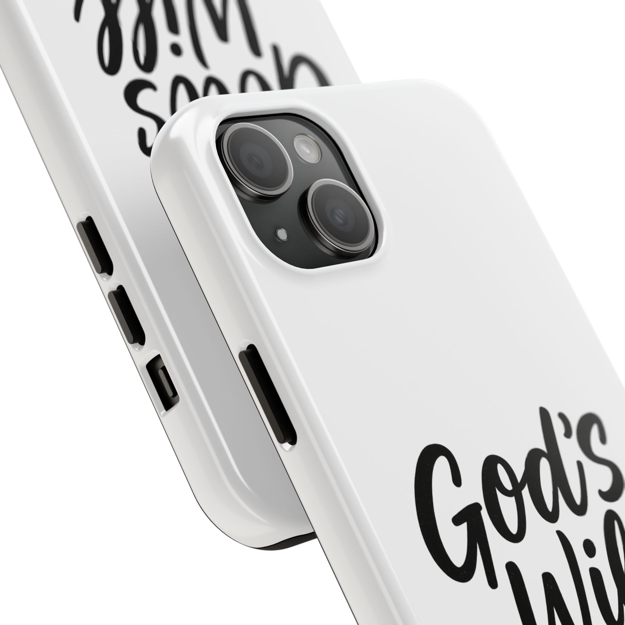 Tough Phone Case with Inspirational Quote, Durable Cases for Teens, God’s Will Not Mine Design, Gift for Friends, Unique Phone Accessories