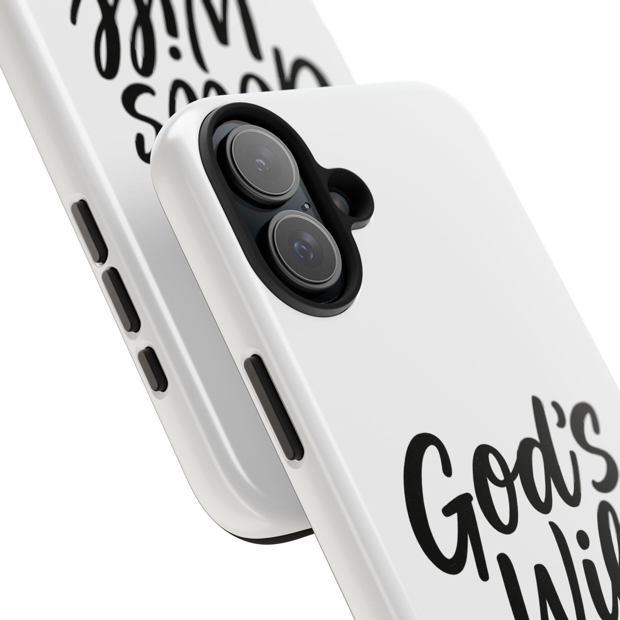 Tough Phone Case with Inspirational Quote, Durable Cases for Teens, God’s Will Not Mine Design, Gift for Friends, Unique Phone Accessories