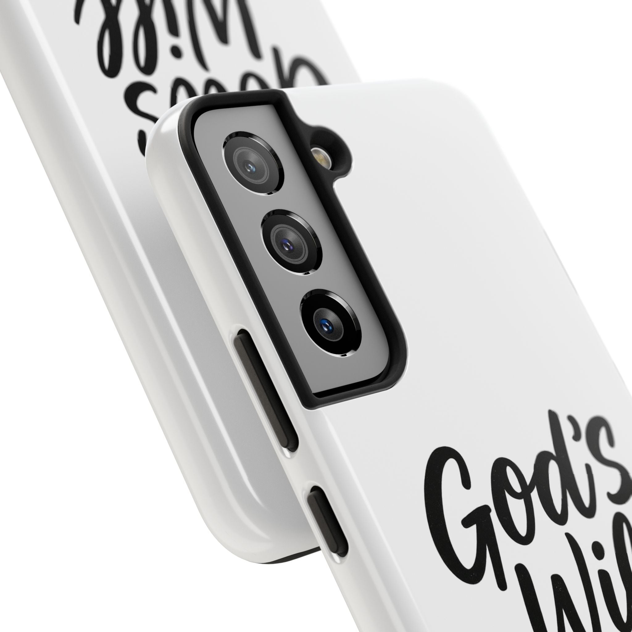 Tough Phone Case with Inspirational Quote, Durable Cases for Teens, God’s Will Not Mine Design, Gift for Friends, Unique Phone Accessories