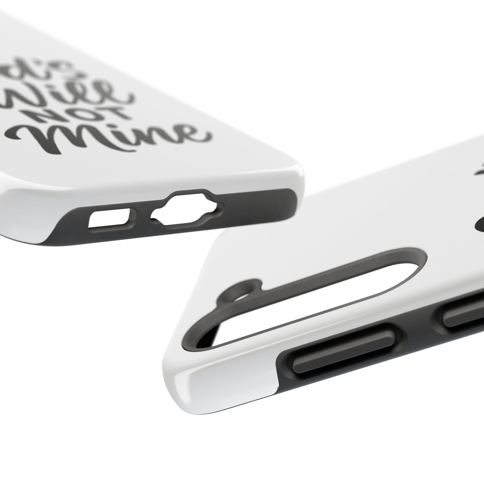 Tough Phone Case with Inspirational Quote, Durable Cases for Teens, God’s Will Not Mine Design, Gift for Friends, Unique Phone Accessories