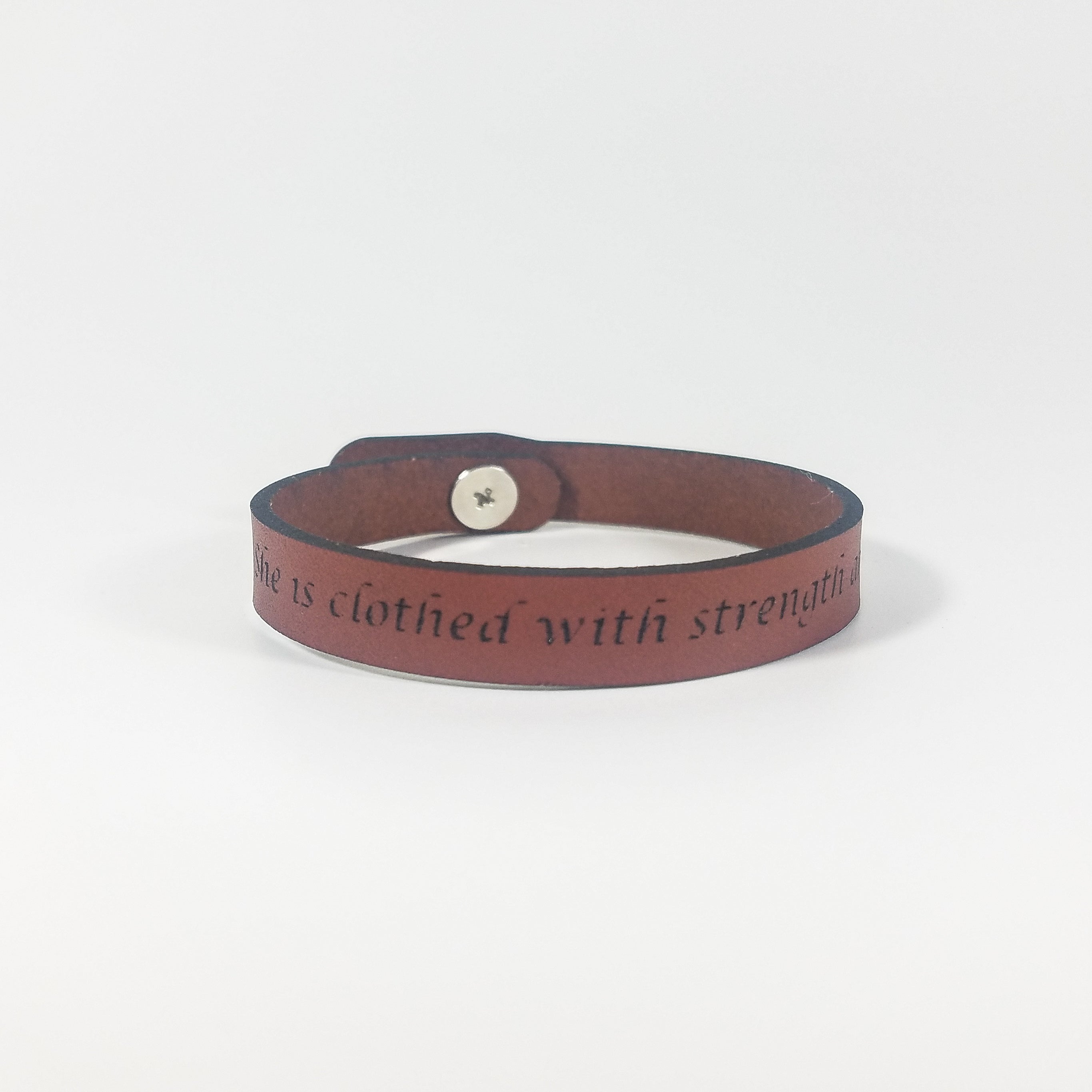 Spiritual Quote Bracelets - She is clothed with strength and dignity