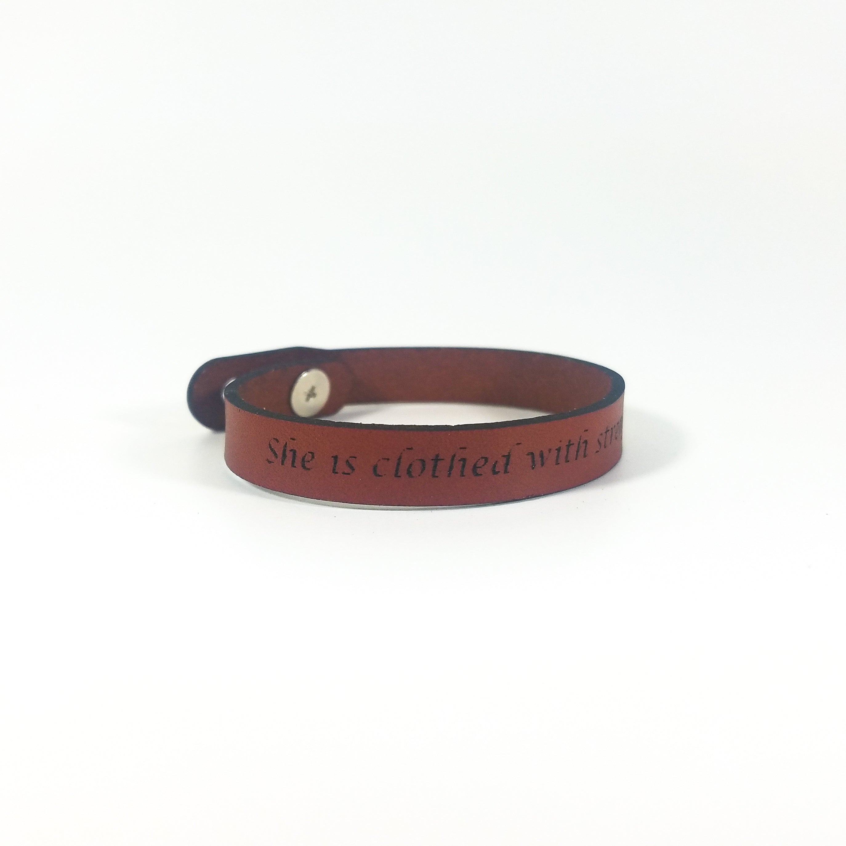 Spiritual Quote Bracelets - She is clothed with strength and dignity
