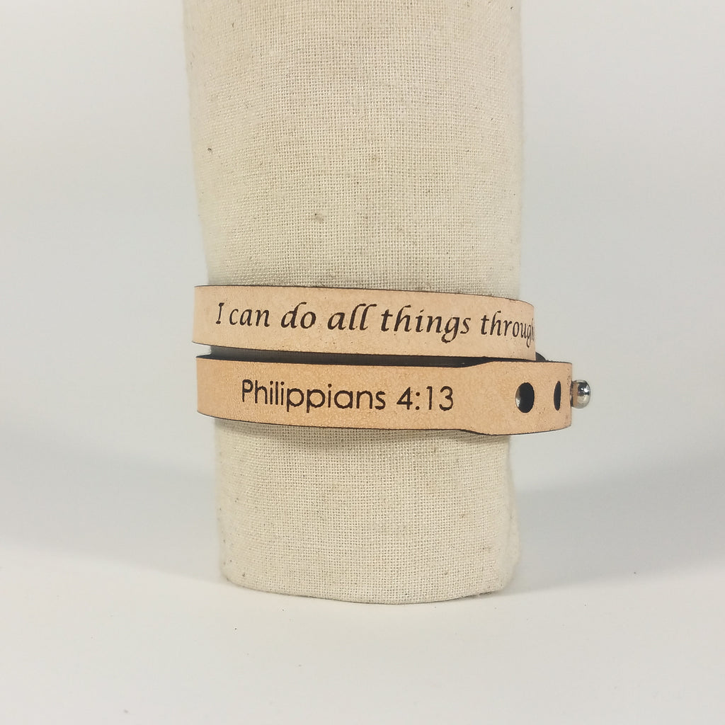 Spiritual Quote Wrap Bracelets - I can do all things through him who strengthens me