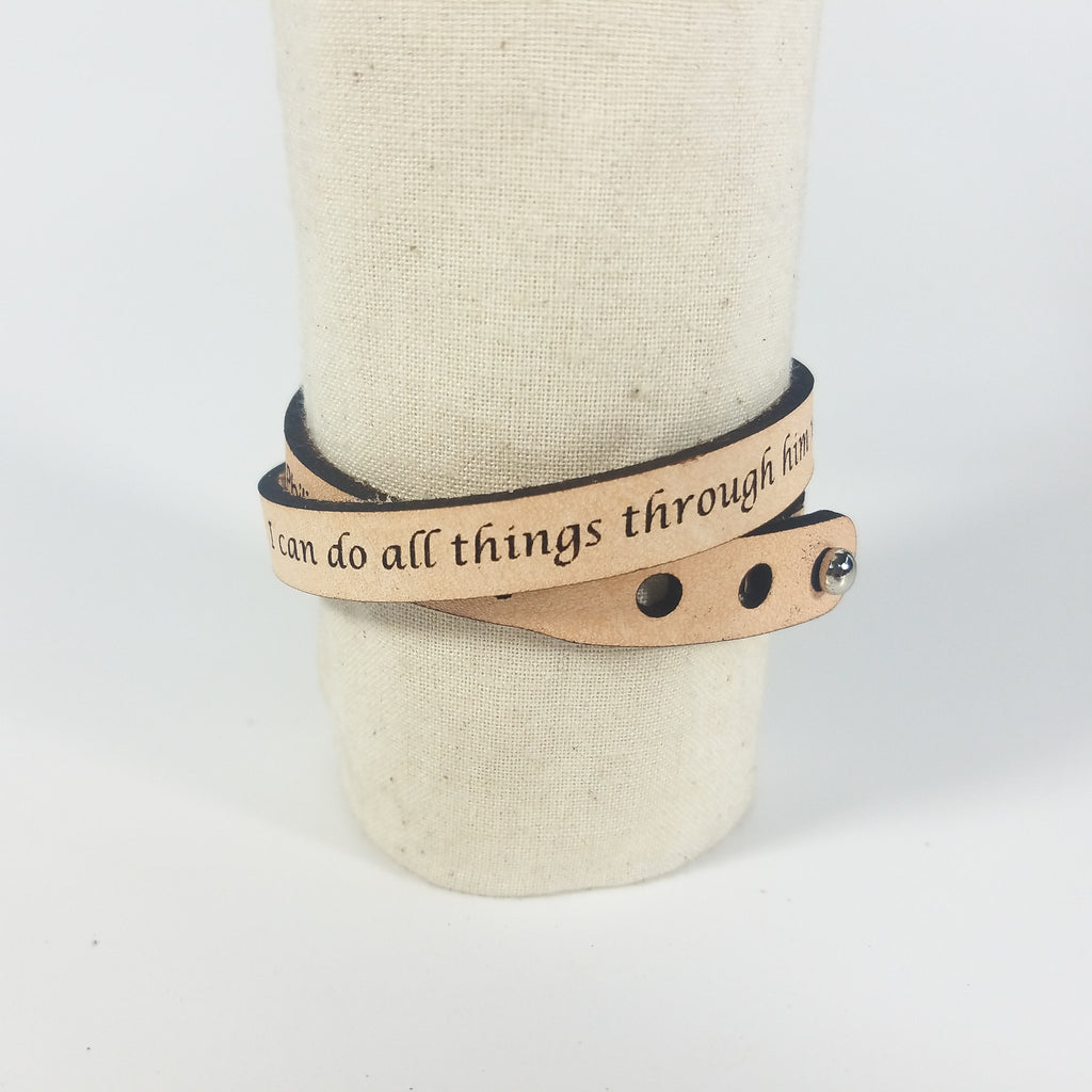 Spiritual Quote Wrap Bracelets - I can do all things through him who strengthens me